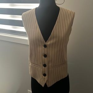 Cream Pinstripe Maje Vest Sz.36
